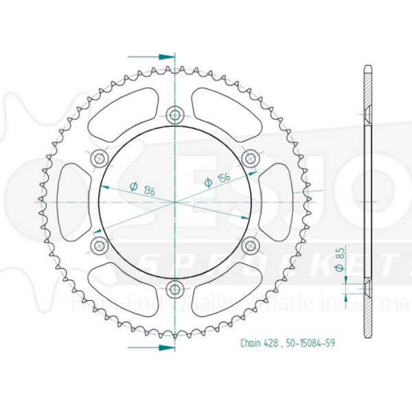 Kettenrad ALU 59Z | 428 SI