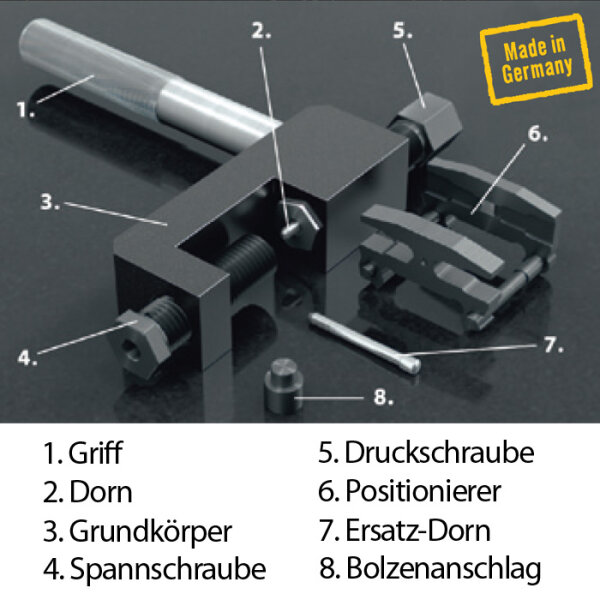 Kettentrenn & Nietgerät für Voll-und Hohlnieten,