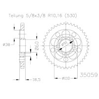 Kettenrad 50-35059-40 | 50900-40 40Z - 530