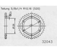 Kettenrad 50-32152-45, 45Z - 520,