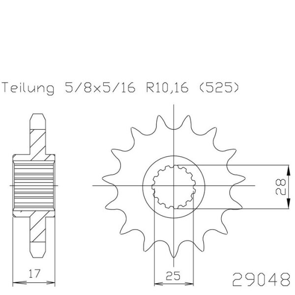 Ritzel 50 - 29048 14, 14Z 525,