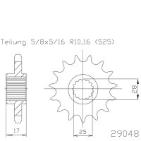 Ritzel 50 - 29048 14, 14Z 525,