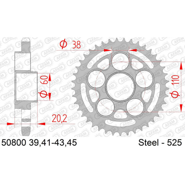 Kettenrad 50800-42 | 42Z - 525