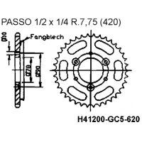 Kettenrad mit Fangblech 95R23945F | 45Z - 420