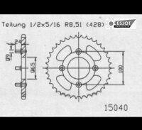 Kettenrad 50-15040-41, 41Z - 428