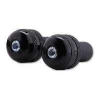 SHIN YO Bar End Weights, black, knurled, for steel handlebars