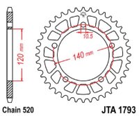 Kettenrad ALU 47Z | 520 SI