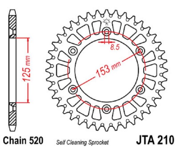 Kettenrad ALU 42Z  |  520 SI