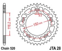 Kettenrad ALU 42Z  |  520 SI