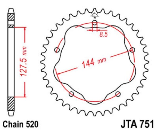 Kettenrad ALU 42Z  |  520 SI