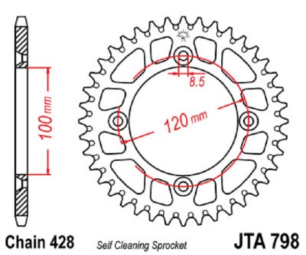 Kettenrad ALU 47Z | 428 SI