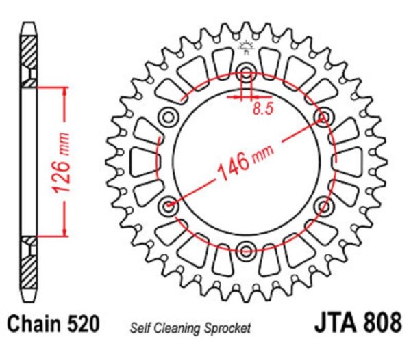 Kettenrad ALU 47Z | 520 SI