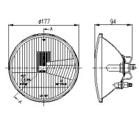 Scheinwerfereinsatz 7" | Ø 177mm Streuglas