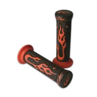 Griffe ATV Gummi "Flame", schw.-rot, geschl, 22mm