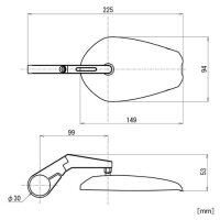 Lenkerendenspiegel "D-MIRROR-13" | Alu/ABS