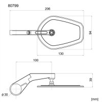 Lenkerendenspiegel "D-MIRROR-15" | Alu