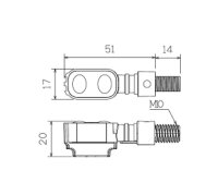 LED-Blinker "FLUTED" | schwarz