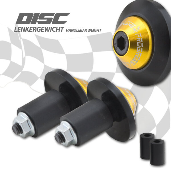 Lenkergewichte "Disc" | Alu schwarz / gold