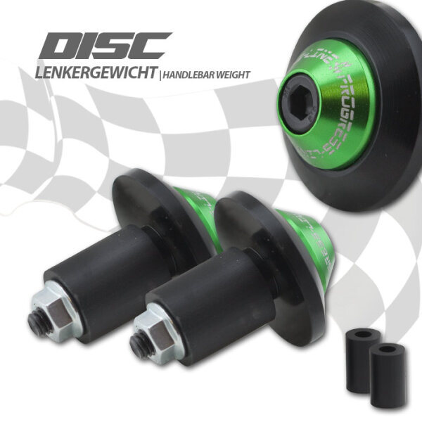 Lenkergewichte "Disc" | Alu schwarz / grün