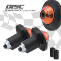 Lenkergewichte "Disc" | Alu schwarz / orange