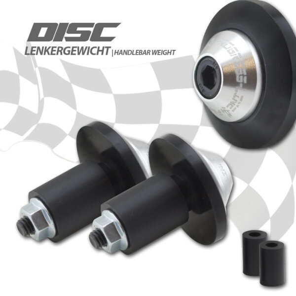 Lenkergewichte "Disc" | Alu schwarz / silber