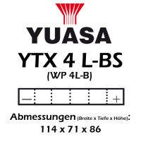 Batterie | YUASA YTX4L-BS 3 AH MF