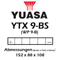 Batterie | YUASA YTX9-BS 8 AH MF