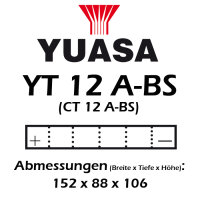 Batterie | YUASA YT12A-BS 10 AH MF