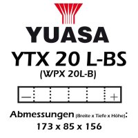 Batterie | YUASA YTX20L-BS 18 AH MF