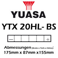 Batterie | YUASA YTX20HL-BS-PW 18 AH MF