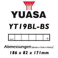 Batterie | YUASA YT19BL-BS 19 AH MF