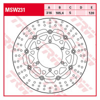 Bremsscheibe schwimmend