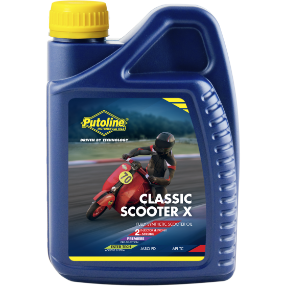 Putoline Motoröl Classic Scooter-X 2T 1 Liter Flasche / API TC, JASO FD, ISO-L-EGD synthetisch