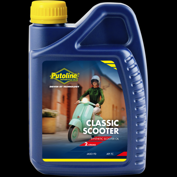 Putoline Motoröl Classic Scooter 2T 1 Liter Flasche / API TC, JASO FD, ISO-L-EGD synthetisch