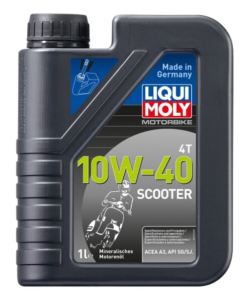 Liqui Moly Motorbike 4T 10W-40 Scooter 1 Liter Kanister ACEA A3, API SG, SJ mineralisch