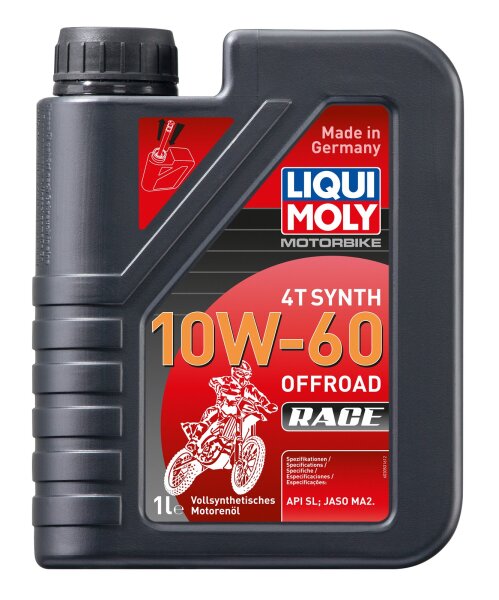 Liqui Moly Motorbike 4T Synth 10W-60 Offroad Race 1 Liter Kanister API SN PLUS, JASO MA2 vollsynthetisch