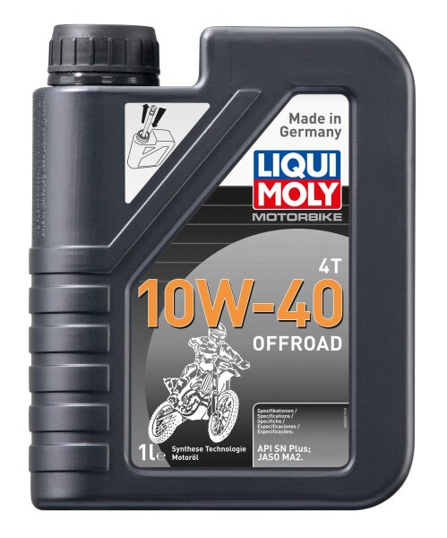 Liqui Moly Motorbike 4T 10W-40 Offroad 1 Liter Kanister API SN PLUS, JASO MA2 Synthesetechnologie