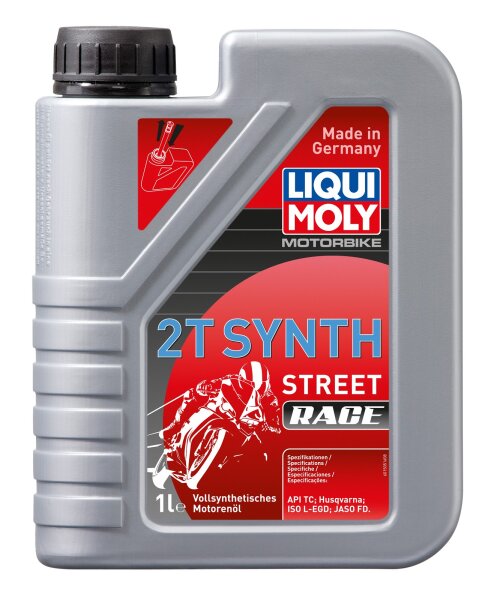 Liqui Moly Motorbike 2T Synth Street Race 1 Liter Kanister / API TC, ISO L-EGD, JASO FD vollsynthetisch