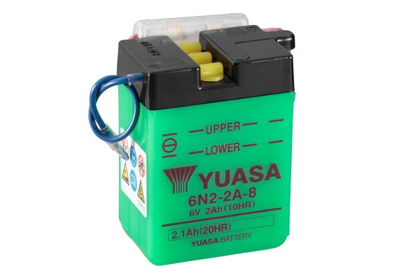 Yuasa Batterie 6N2-2A-8 (DC) ohne Säure 6V/2AH (10 Std.) [70x47x96] Säurefüllmenge 100 ml