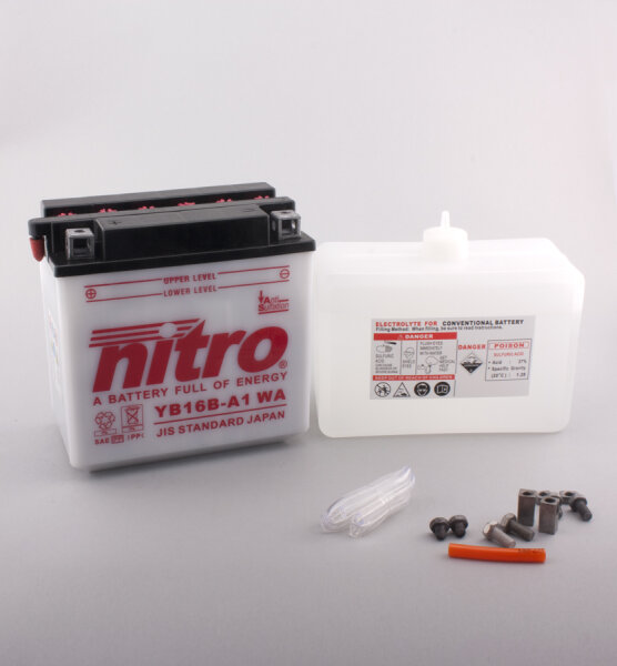 Nitro Batterie NB16B-A1 (CP) mit Säurepack 12V/16Ah [160x90x161] CCA=207A