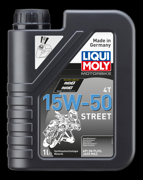 Liqui Moly Motorbike 4T 15W-50 Street 1 Liter Kanister API SN PLUS, JASO MA2 Synthesetechnologie