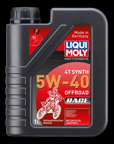 Liqui Moly Motorbike 4T Synth 5W-40 Offroad Race 1 Liter Kanister API SN PLUS, JASO MA2 vollsynthetisch