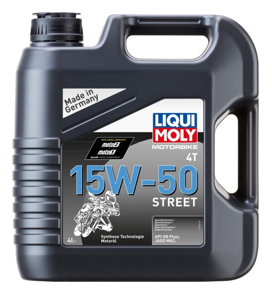 Liqui Moly Motorbike 4T 15W-50 Street 4 Liter Kanister API SN PLUS, JASO MA2 Synthesetechnologie