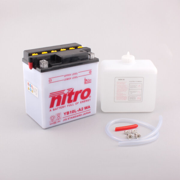 Nitro Batterie NB10L-A2 (CP) mit Säurepack 12V/11Ah [135x90x145] CCA=160A