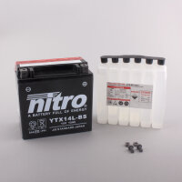 Nitro Batterie NTX14L-BS (CP) mit Säurepack 12V/12Ah...