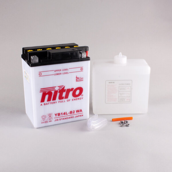 Nitro Batterie NB14L-B2 (CP) mit Säurepack 12V/14Ah [134x89x166] CCA=190A