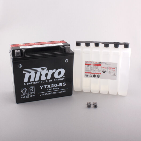 Nitro Batterie NTX20-BS (CP) mit Säurepack 12V/18Ah [175x87x155] CCA=270A