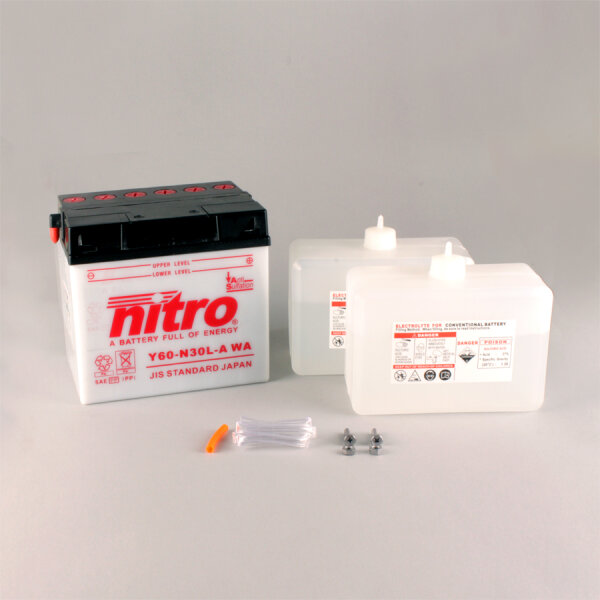 Nitro Batterie N60-N30L-A (CP) mit Säurepack 12V/30Ah [186x130x171] CCA=300A