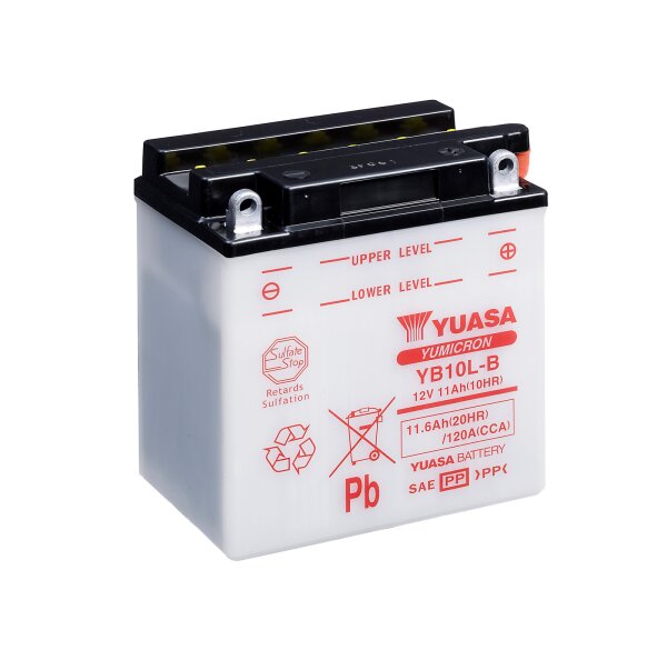 Yuasa Batterie YB10L-B (CP) mit Säurepack 12V/11AH (10 Std.) [135x90x145] CCA=120A