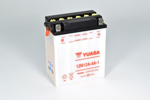 Yuasa Batterie 12N12A-4A-1 (CP) mit Säurepack 12V/12AH (10 Std.) [134x80x160] CCA=120A